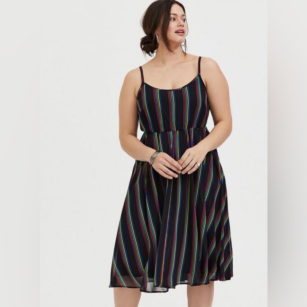 Torrid Midi Chiffon Pleated Dress